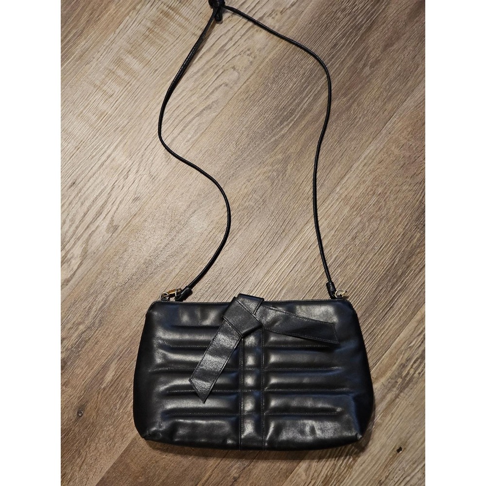 Salvatore Ferragamo Vintage Rare Leather Quilted Bow Crossbody Bag Made in Italy